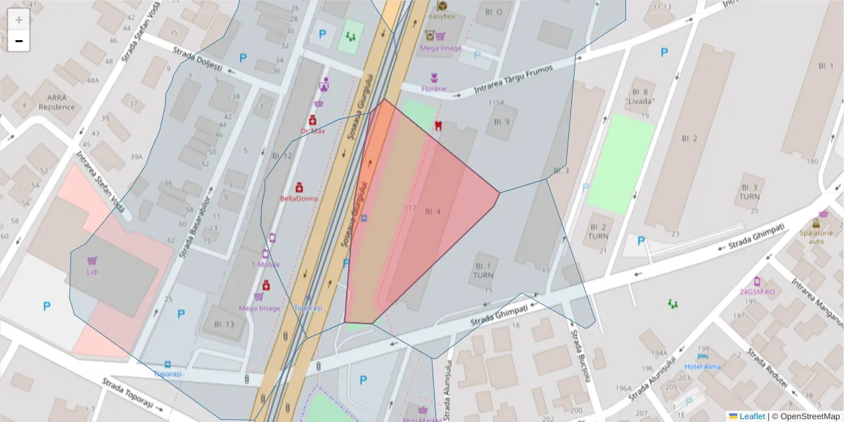 Hartă a codului poștal  și a codurilor poștale învecinate