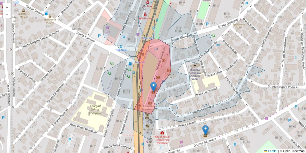 Hartă a codului poștal  și a codurilor poștale învecinate