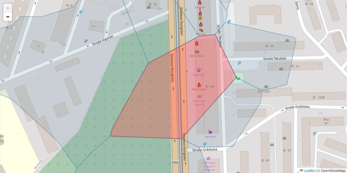 Hartă a codului poștal  și a codurilor poștale învecinate