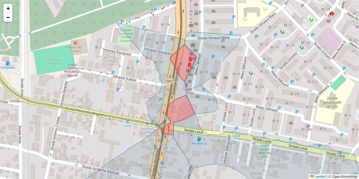 Hartă a codului poștal  și a codurilor poștale învecinate