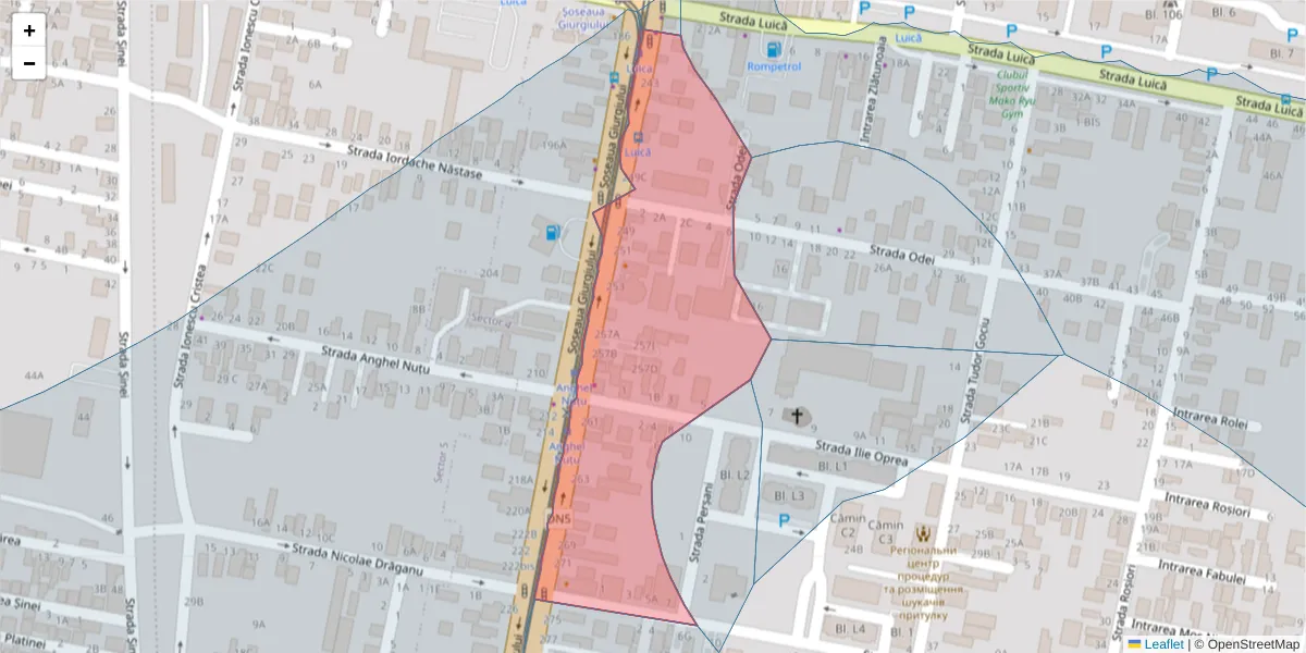 Hartă a codului poștal  și a codurilor poștale învecinate
