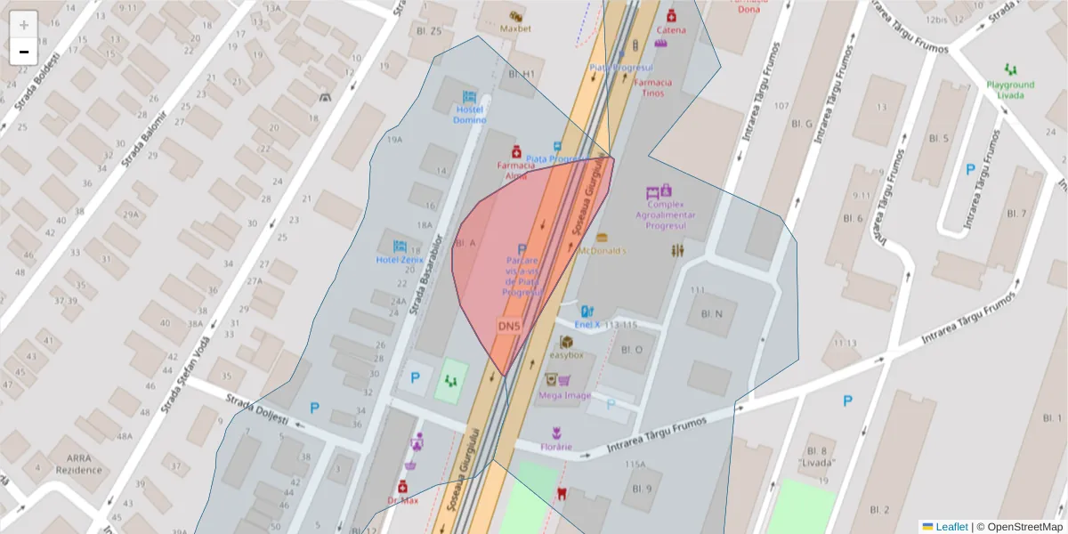 Hartă a codului poștal  și a codurilor poștale învecinate