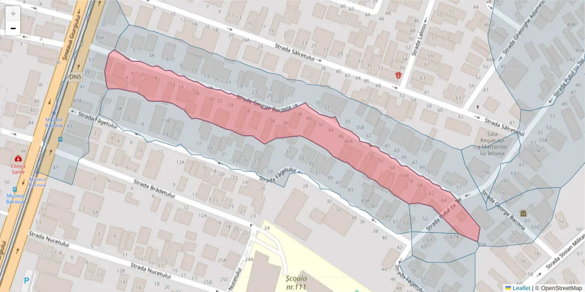 Hartă a codului poștal  și a codurilor poștale învecinate