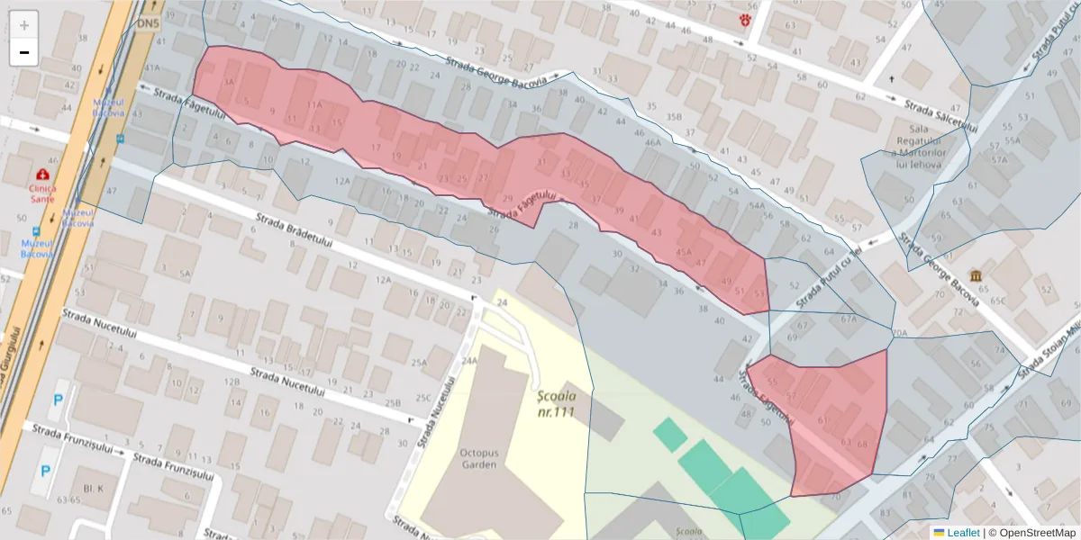 Hartă a codului poștal  și a codurilor poștale învecinate