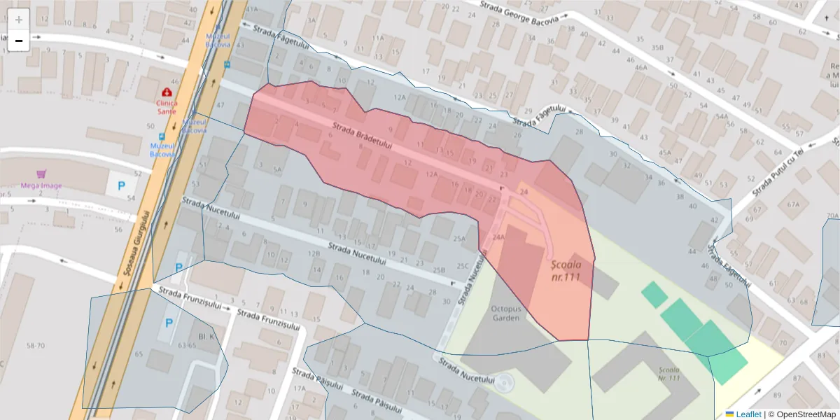 Hartă a codului poștal  și a codurilor poștale învecinate
