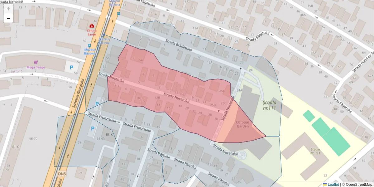 Hartă a codului poștal  și a codurilor poștale învecinate