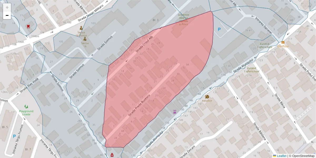 Hartă a codului poștal  și a codurilor poștale învecinate