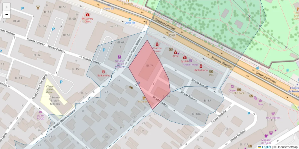 Hartă a codului poștal  și a codurilor poștale învecinate