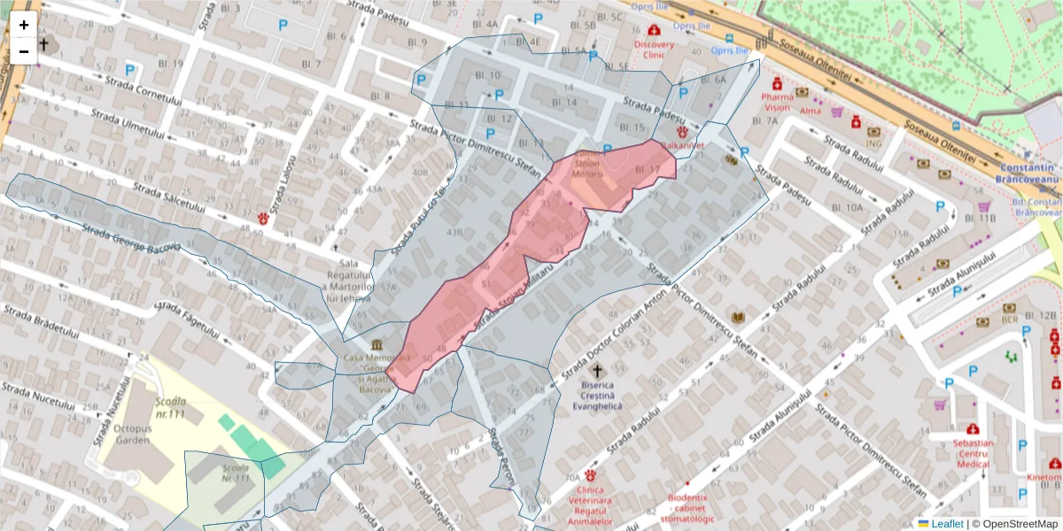 Hartă a codului poștal  și a codurilor poștale învecinate