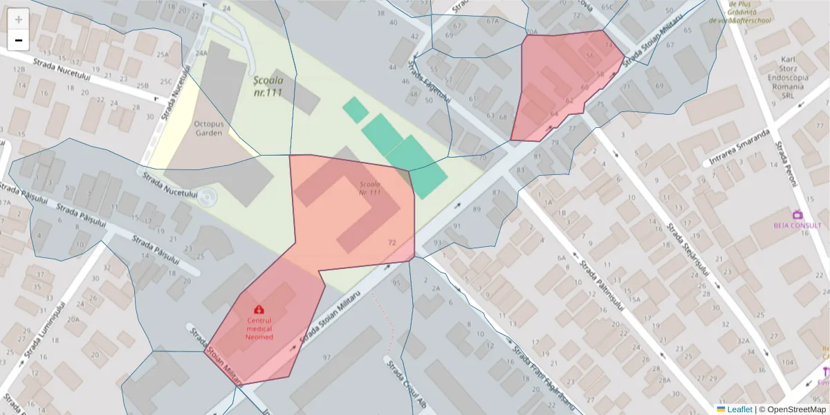 Hartă a codului poștal  și a codurilor poștale învecinate