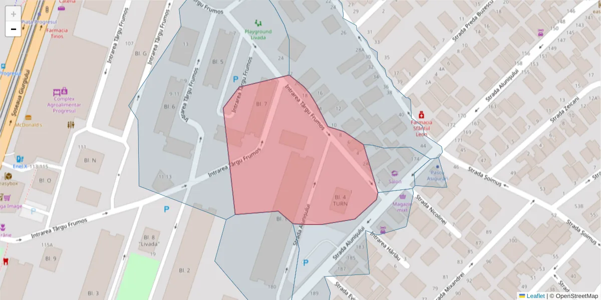 Hartă a codului poștal  și a codurilor poștale învecinate