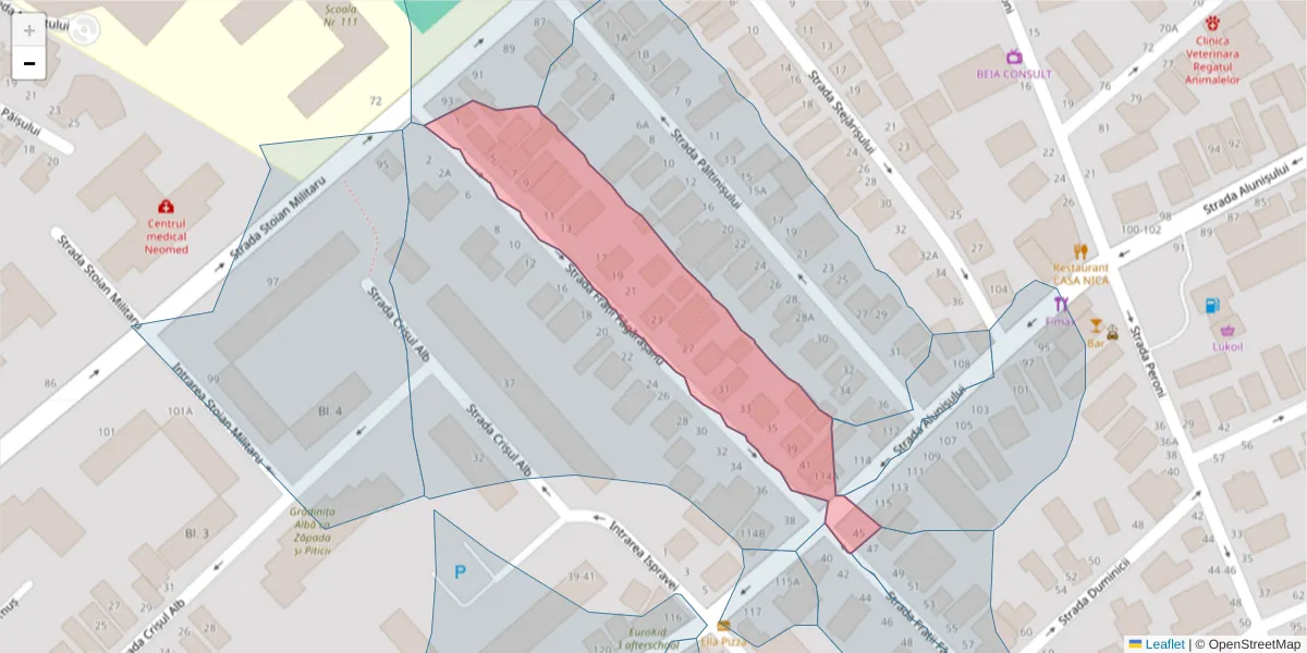 Hartă a codului poștal  și a codurilor poștale învecinate
