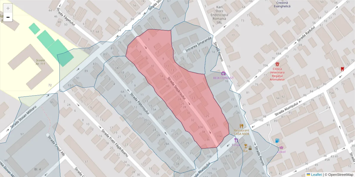 Hartă a codului poștal  și a codurilor poștale învecinate