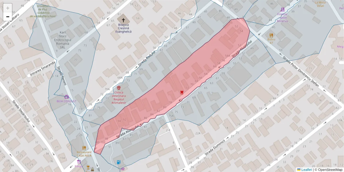 Hartă a codului poștal  și a codurilor poștale învecinate