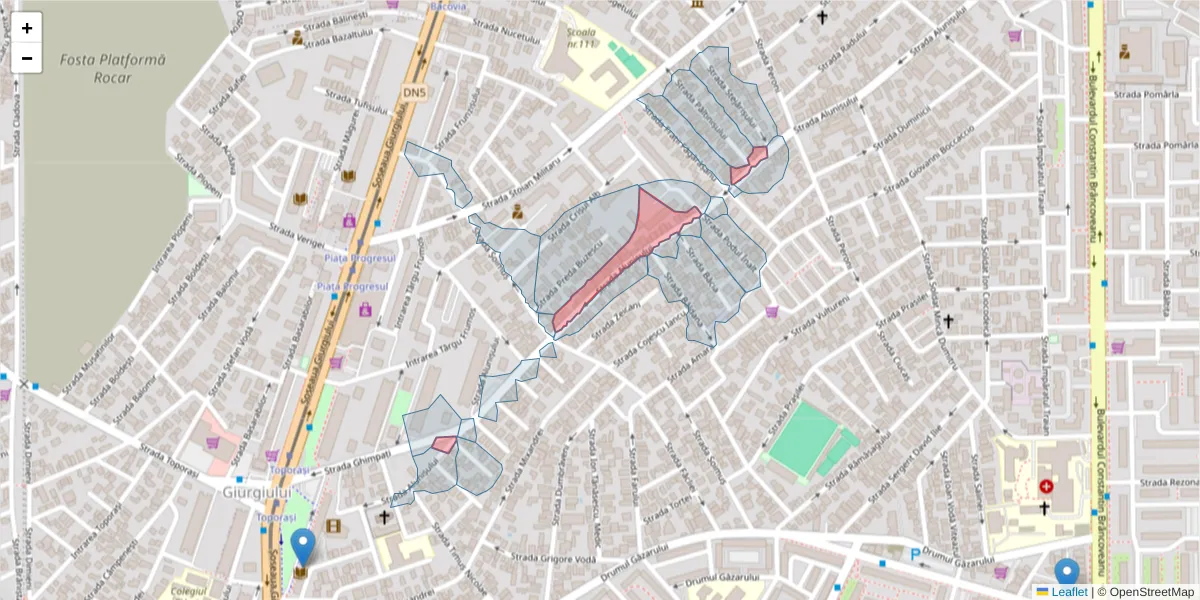 Hartă a codului poștal  și a codurilor poștale învecinate