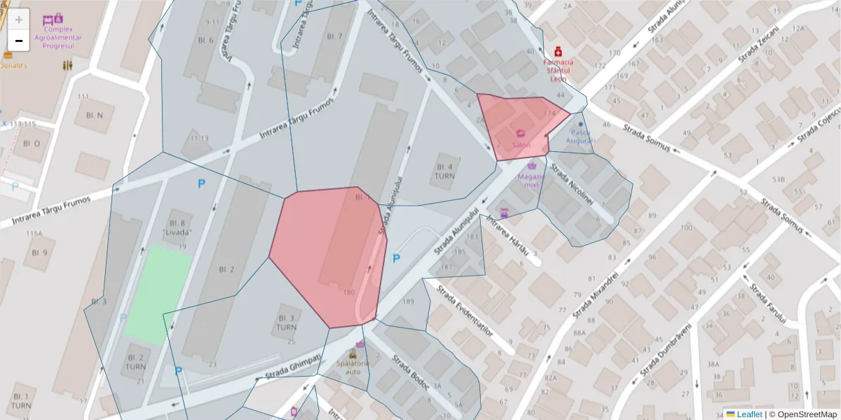Hartă a codului poștal  și a codurilor poștale învecinate