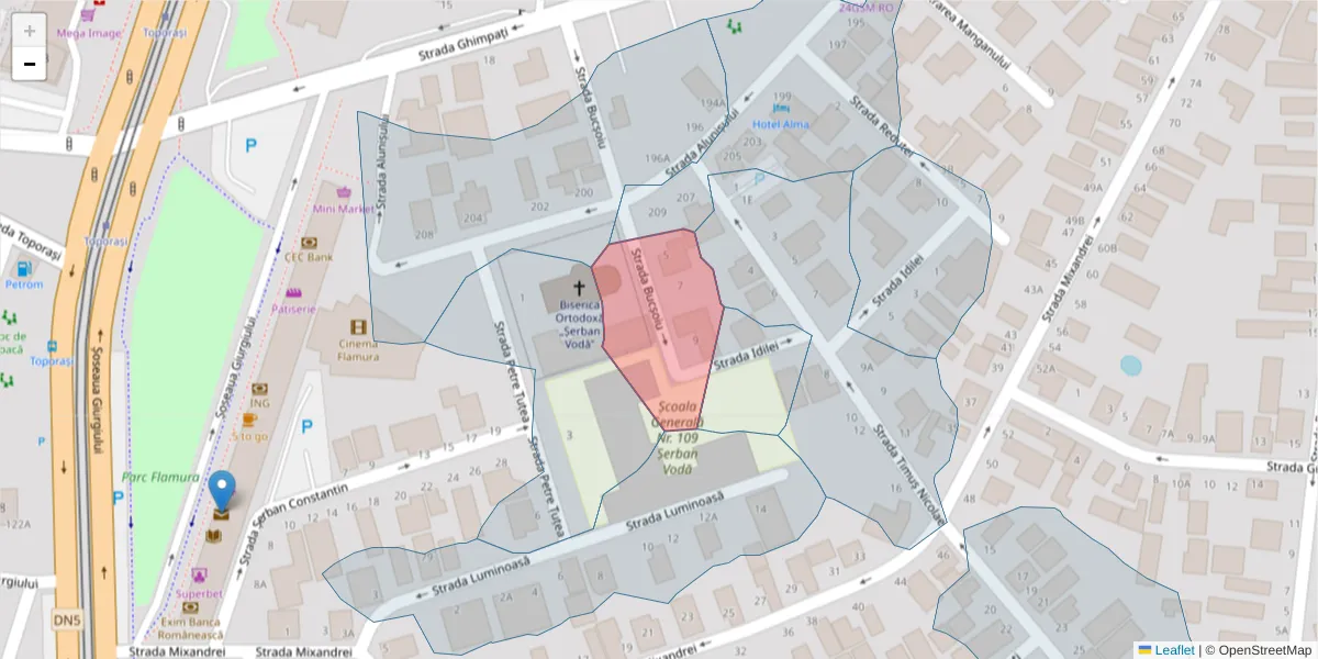 Hartă a codului poștal  și a codurilor poștale învecinate