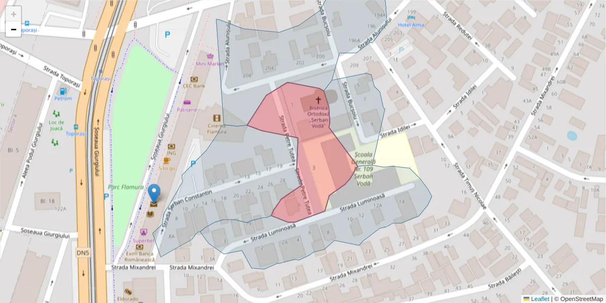Hartă a codului poștal  și a codurilor poștale învecinate