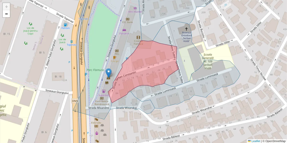 Hartă a codului poștal  și a codurilor poștale învecinate