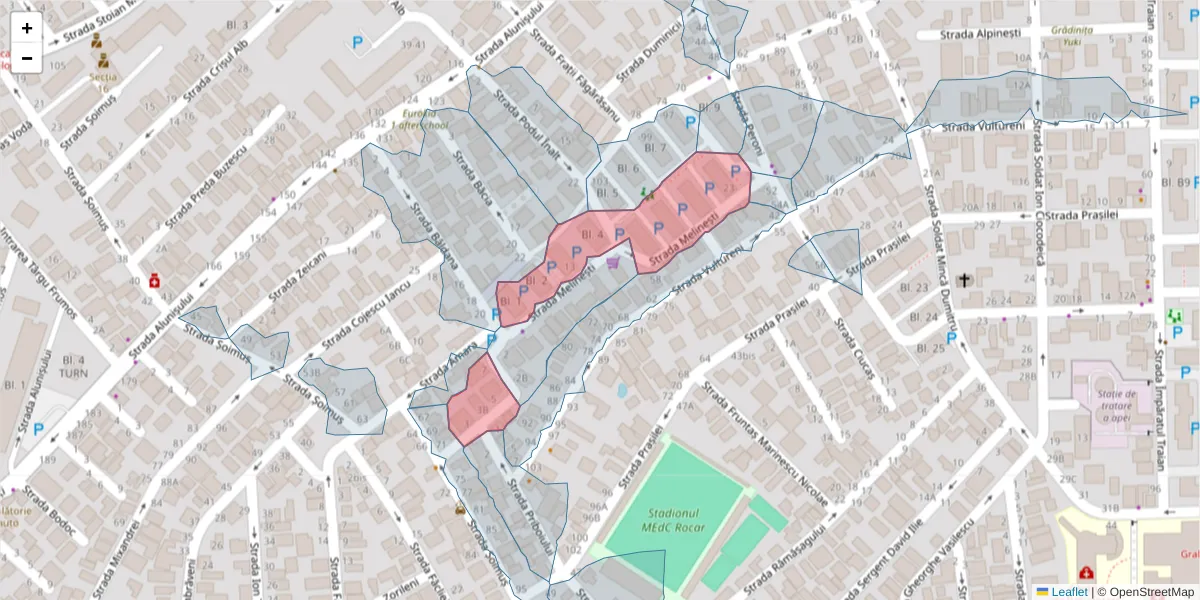 Hartă a codului poștal  și a codurilor poștale învecinate