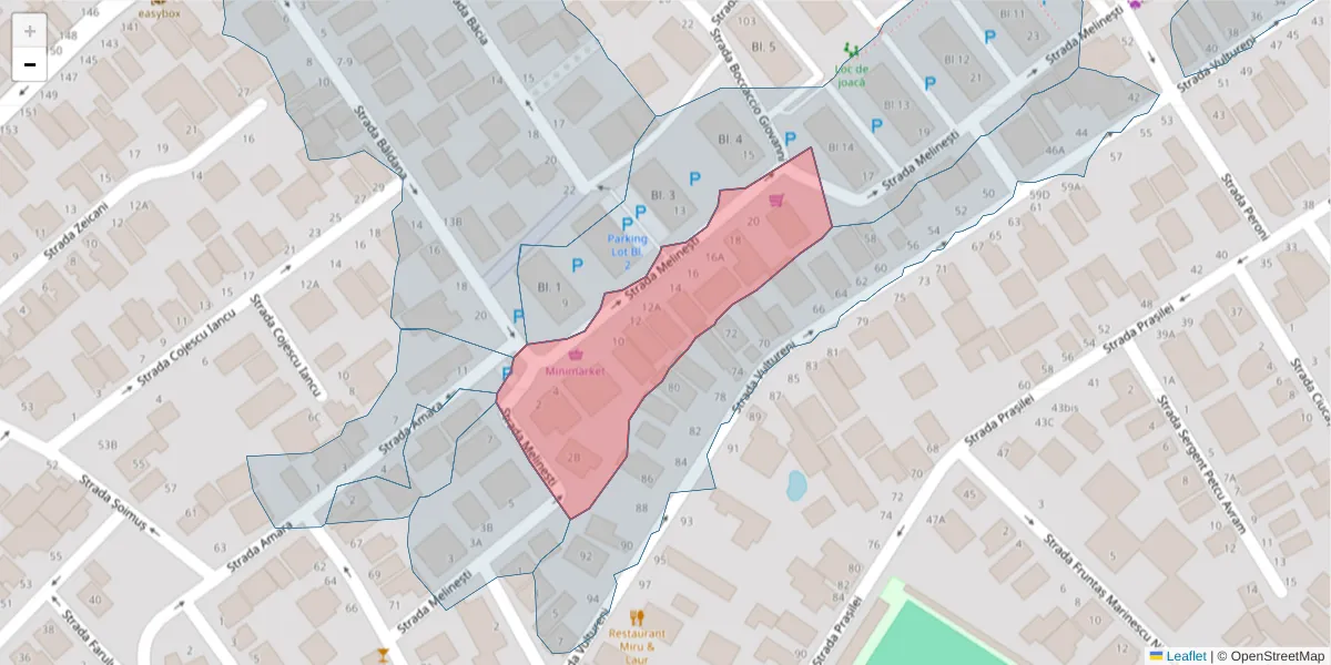 Hartă a codului poștal  și a codurilor poștale învecinate