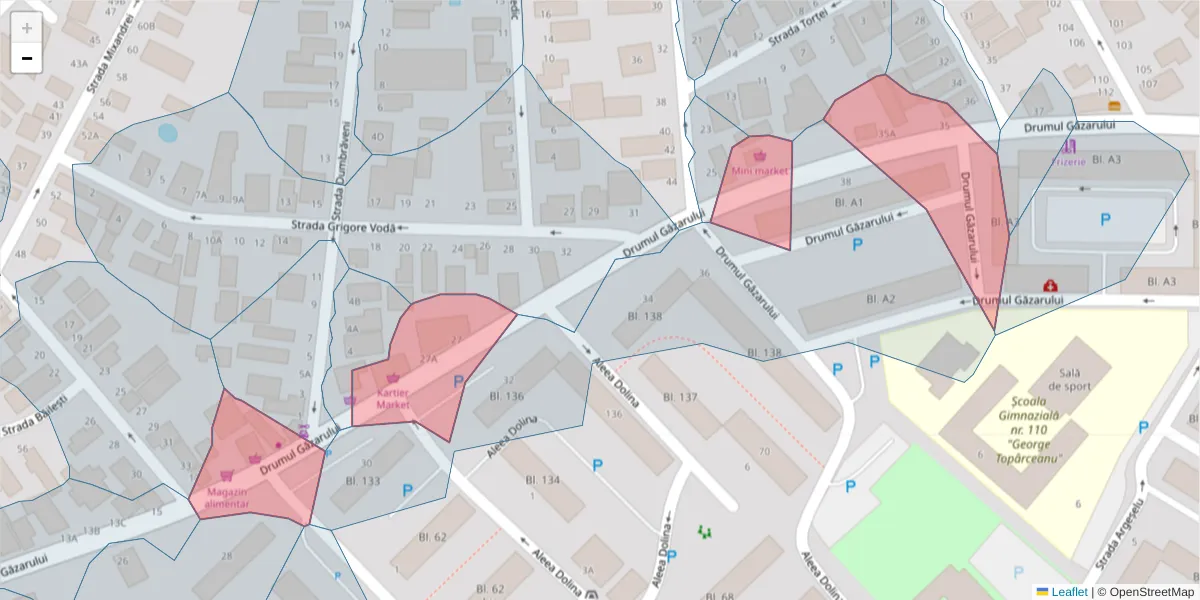 Hartă a codului poștal  și a codurilor poștale învecinate