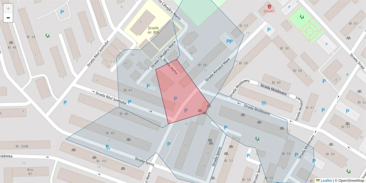 Hartă a codului poștal  și a codurilor poștale învecinate