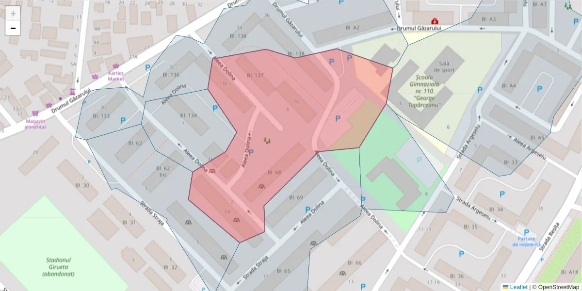 Hartă a codului poștal  și a codurilor poștale învecinate