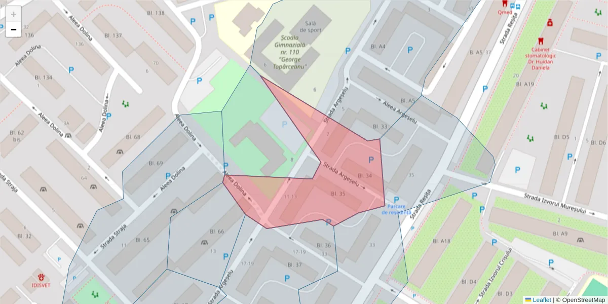 Hartă a codului poștal  și a codurilor poștale învecinate