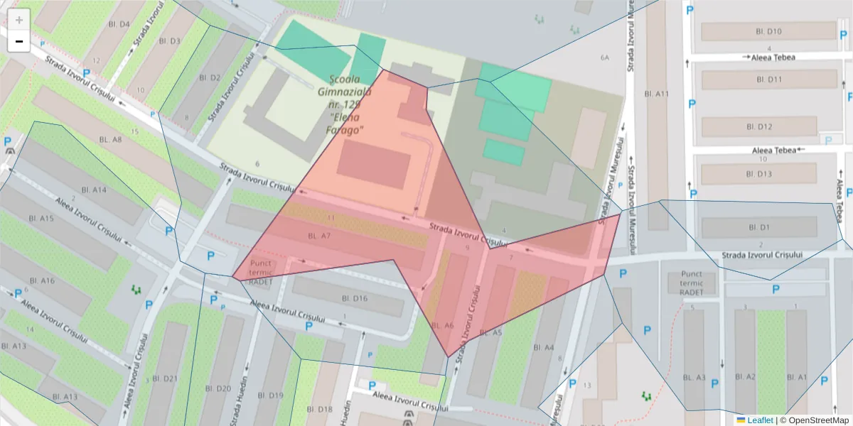 Hartă a codului poștal  și a codurilor poștale învecinate