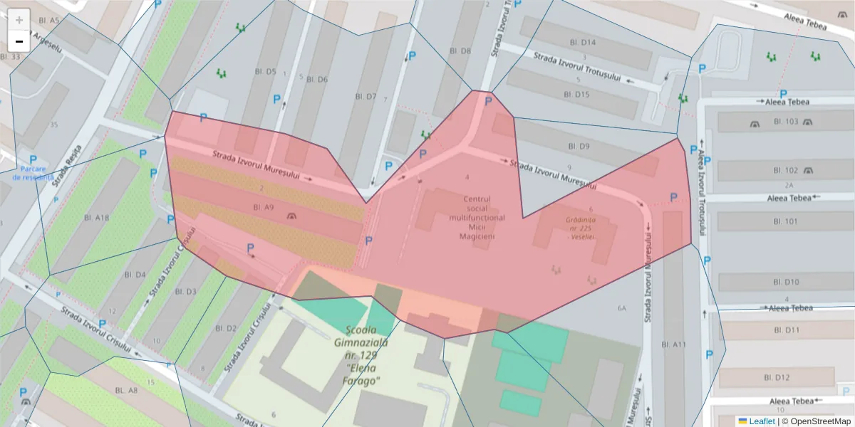 Hartă a codului poștal  și a codurilor poștale învecinate