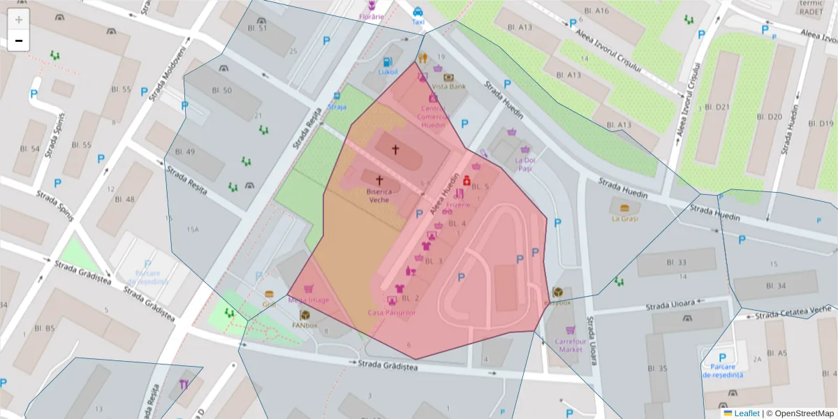 Hartă a codului poștal  și a codurilor poștale învecinate