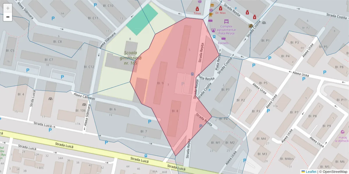 Hartă a codului poștal  și a codurilor poștale învecinate