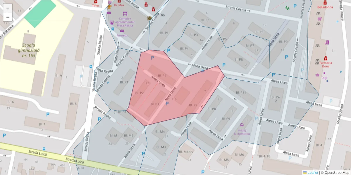 Hartă a codului poștal  și a codurilor poștale învecinate