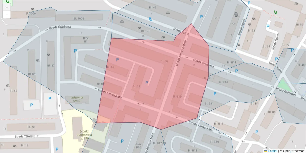 Hartă a codului poștal  și a codurilor poștale învecinate