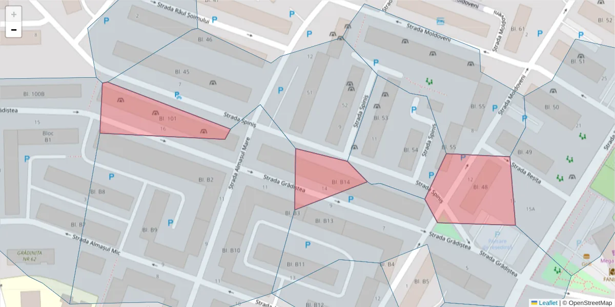 Hartă a codului poștal  și a codurilor poștale învecinate