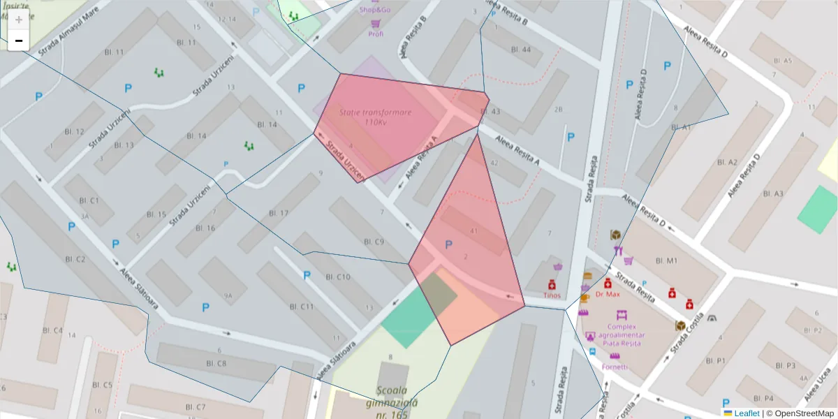 Hartă a codului poștal  și a codurilor poștale învecinate