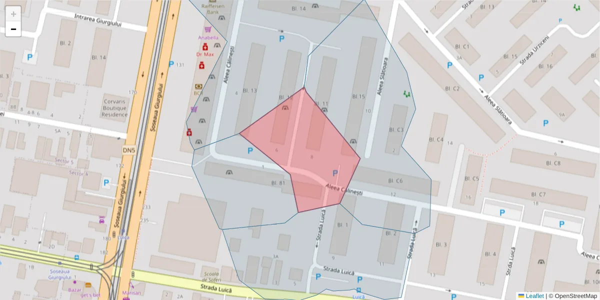 Hartă a codului poștal  și a codurilor poștale învecinate