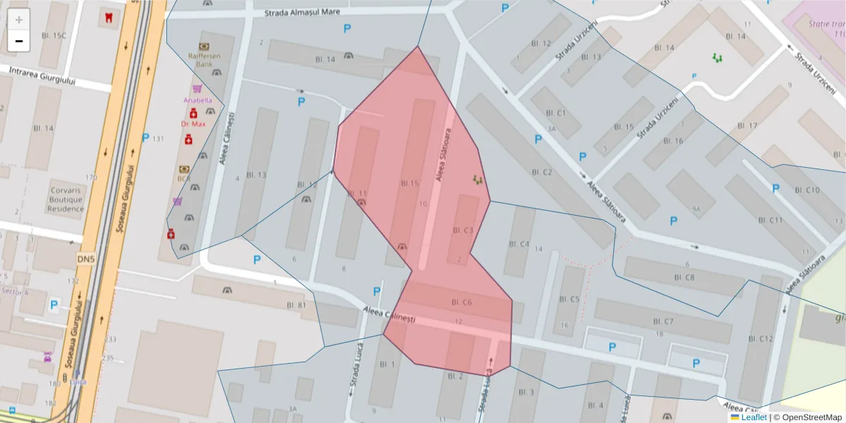 Hartă a codului poștal  și a codurilor poștale învecinate