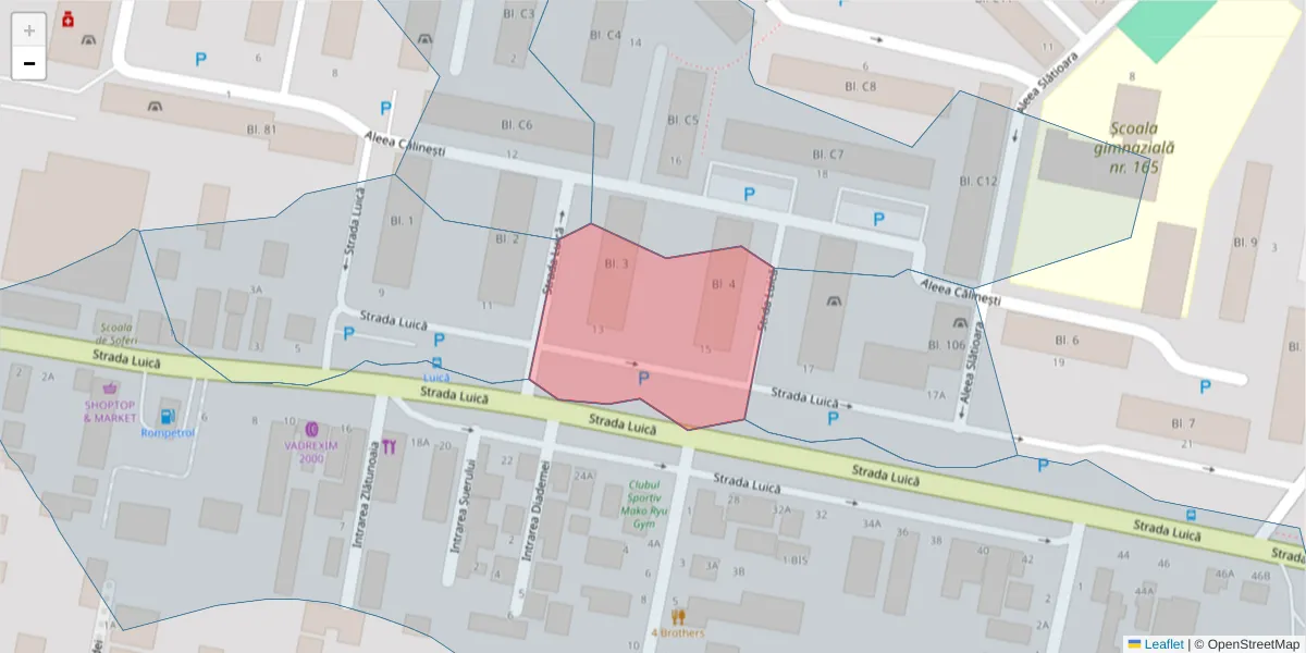 Hartă a codului poștal  și a codurilor poștale învecinate