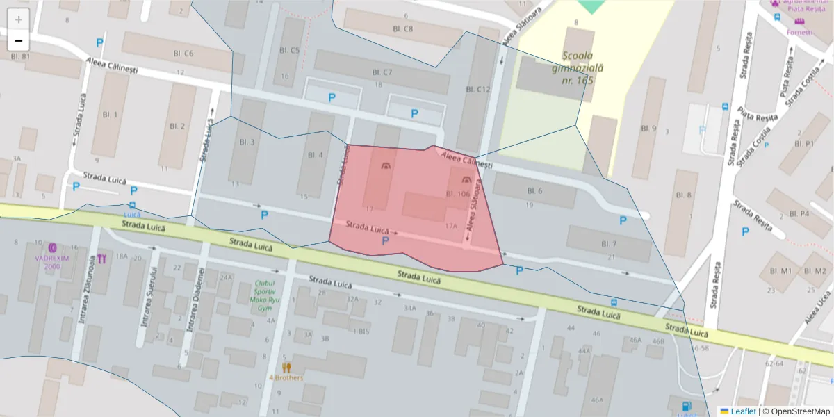 Hartă a codului poștal  și a codurilor poștale învecinate