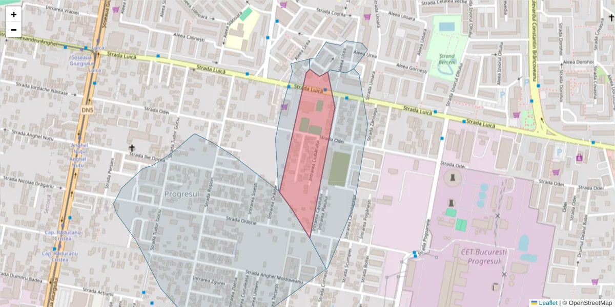 Hartă a codului poștal  și a codurilor poștale învecinate