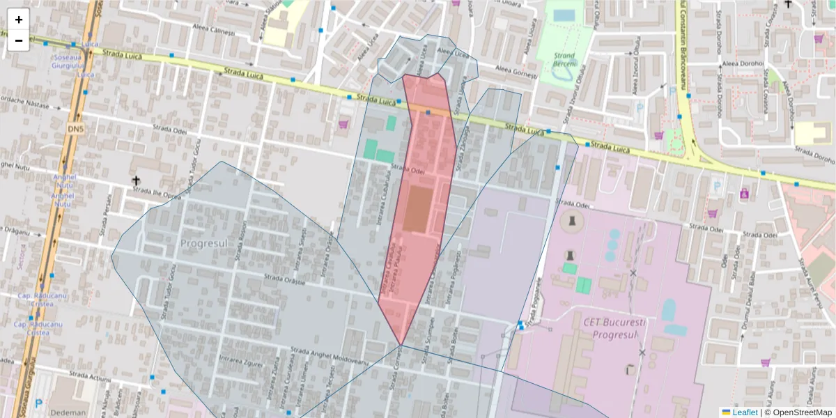 Hartă a codului poștal  și a codurilor poștale învecinate