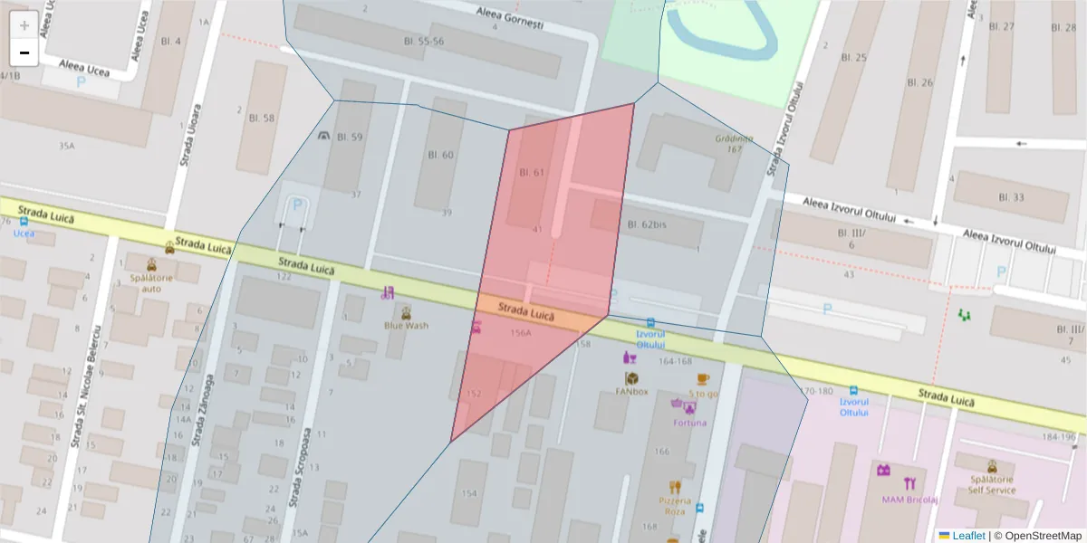 Hartă a codului poștal  și a codurilor poștale învecinate