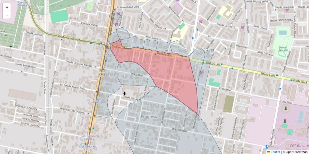Hartă a codului poștal  și a codurilor poștale învecinate
