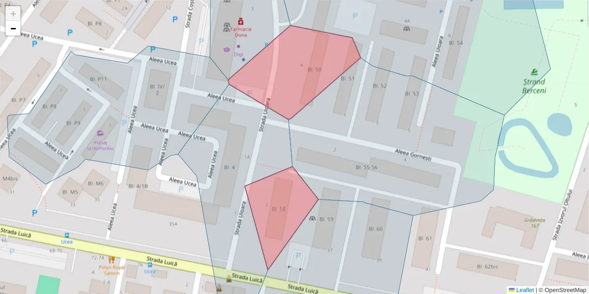 Hartă a codului poștal  și a codurilor poștale învecinate