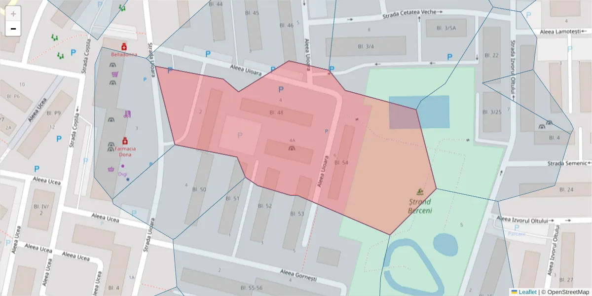 Hartă a codului poștal  și a codurilor poștale învecinate