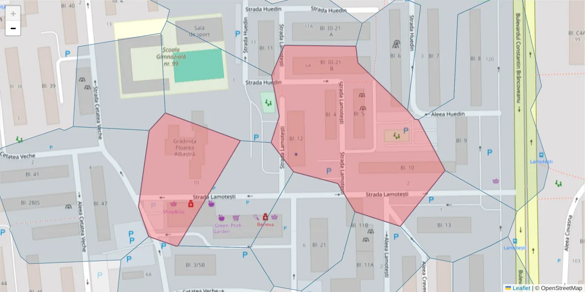 Hartă a codului poștal  și a codurilor poștale învecinate