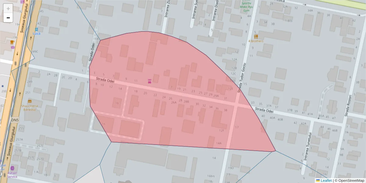 Hartă a codului poștal  și a codurilor poștale învecinate