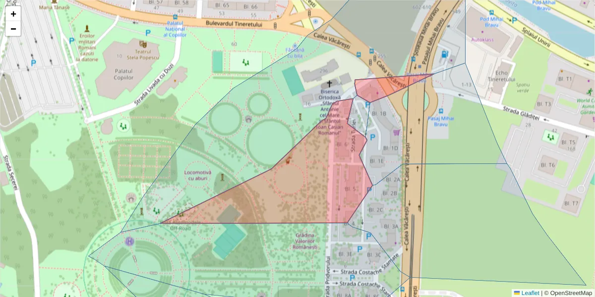 Hartă a codului poștal  și a codurilor poștale învecinate